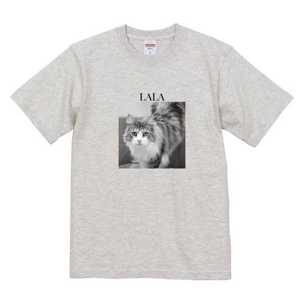 らら モノクロ写真コットンTシャツ