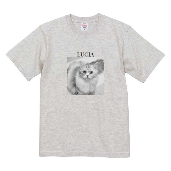 ルチア モノクロ写真コットンTシャツ