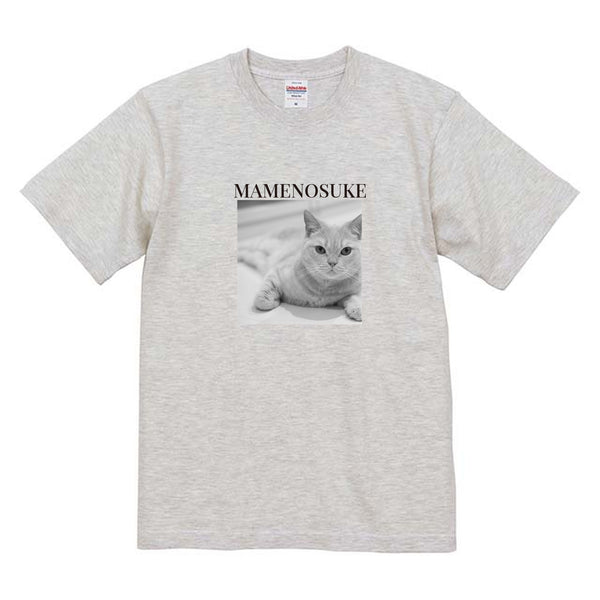 まめのすけ モノクロ写真コットンTシャツ