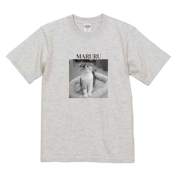まるる モノクロ写真コットンTシャツ