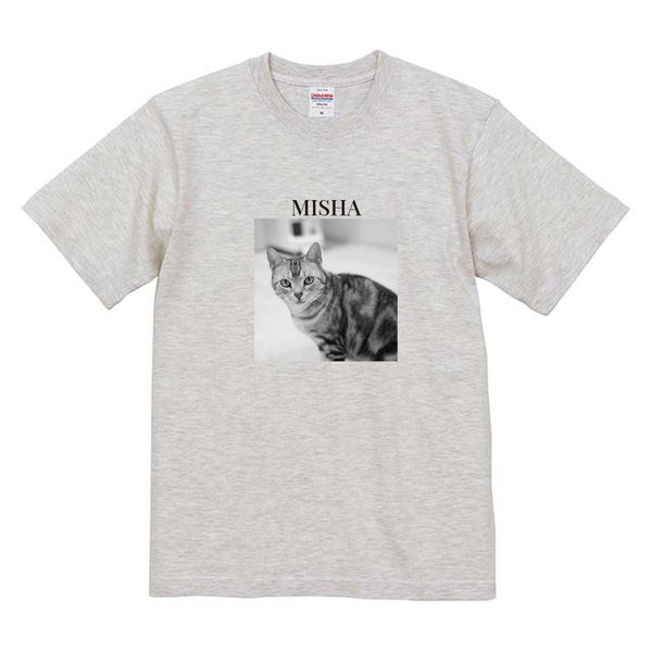 ミーシャ モノクロ写真コットンTシャツ