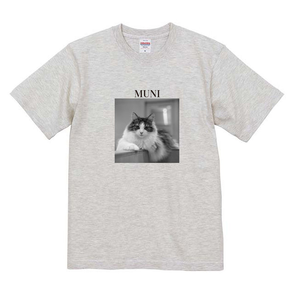 むに モノクロ写真コットンTシャツ