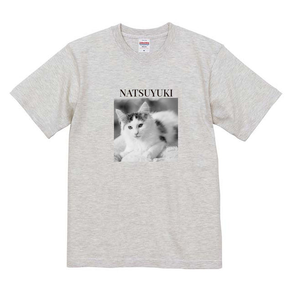 夏雪 モノクロ写真コットンTシャツ