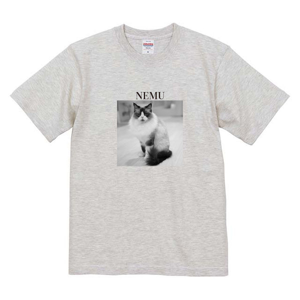 ネム モノクロ写真コットンTシャツ