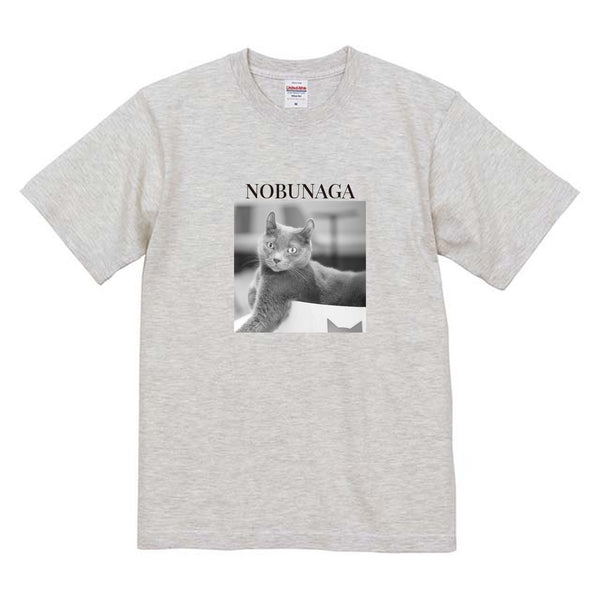 信長 モノクロ写真コットンTシャツ