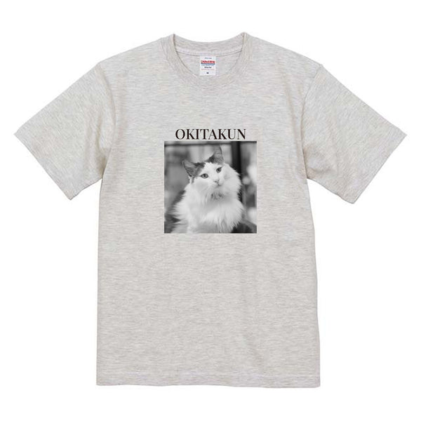 沖田くん モノクロ写真コットンTシャツ