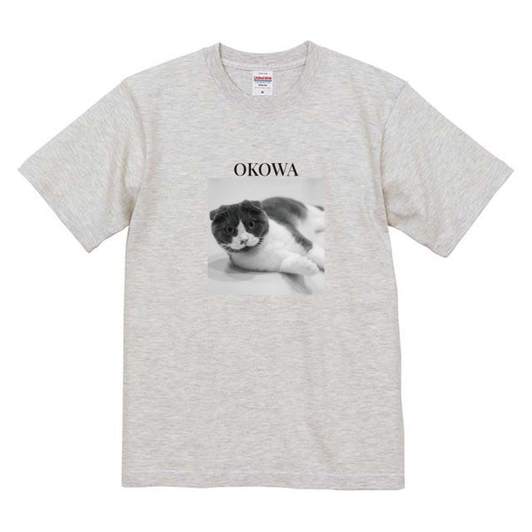 おこわ モノクロ写真コットンTシャツ