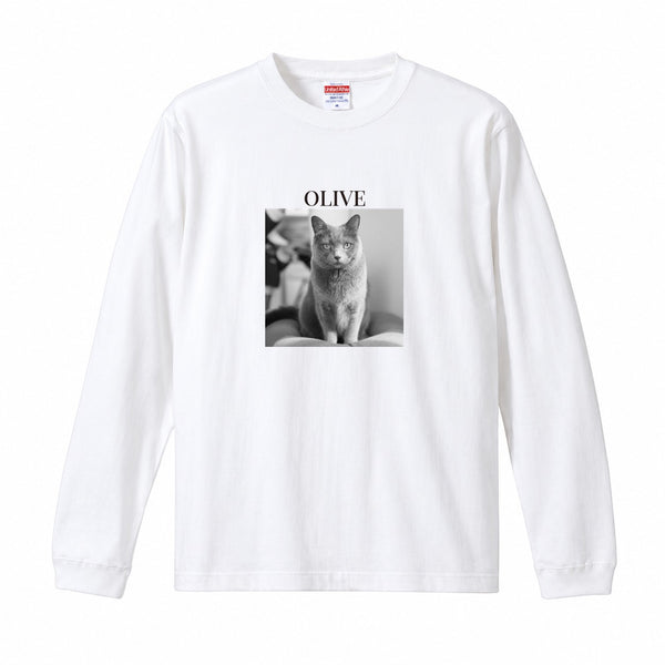 オリーブ コットンロングTシャツ