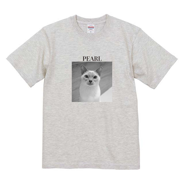 パール モノクロ写真コットンTシャツ