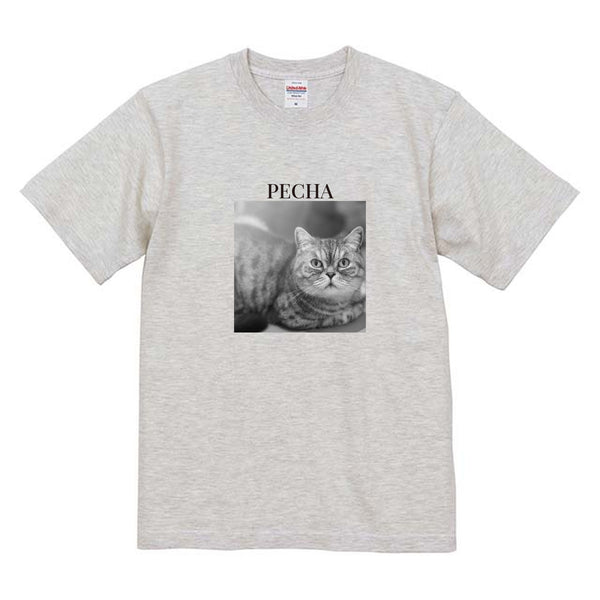 ぺちゃ モノクロ写真コットンTシャツ