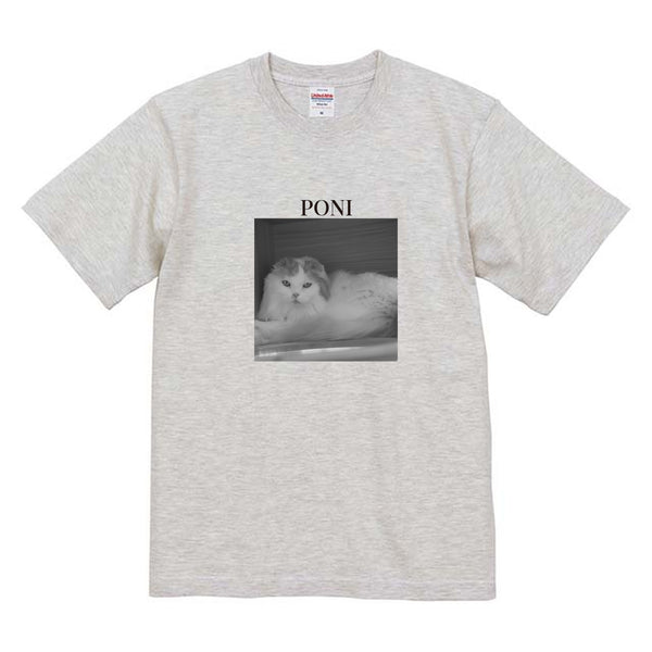 ぽに モノクロ写真コットンTシャツ