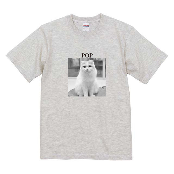 ポップ モノクロ写真コットンTシャツ