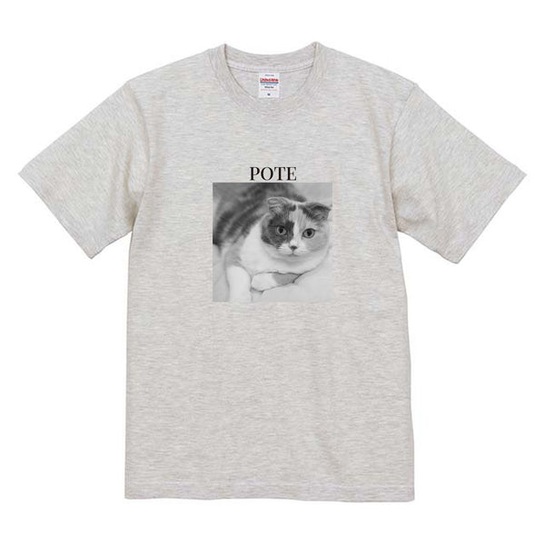 ぽて モノクロ写真コットンTシャツ