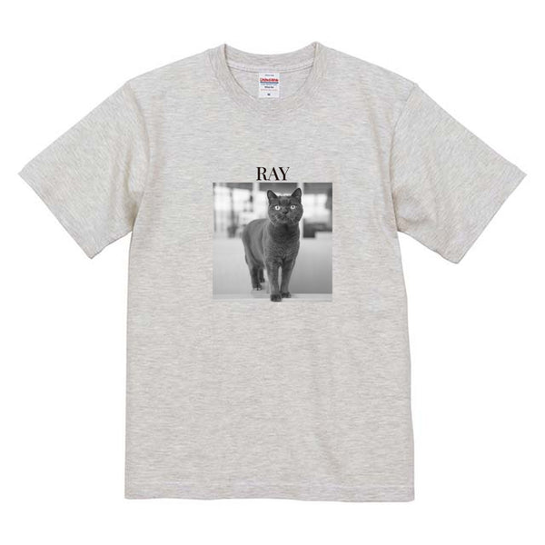 レイ モノクロ写真コットンTシャツ