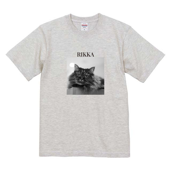 りっか モノクロ写真コットンTシャツ