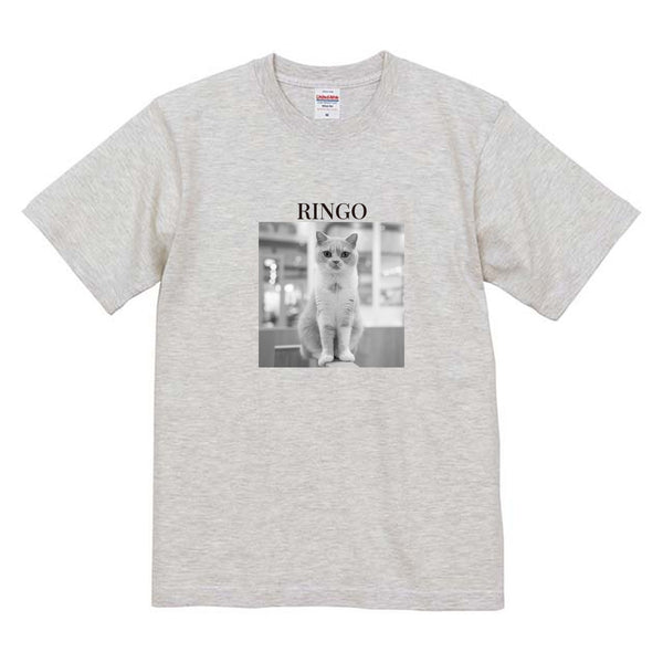 林檎 モノクロ写真コットンTシャツ