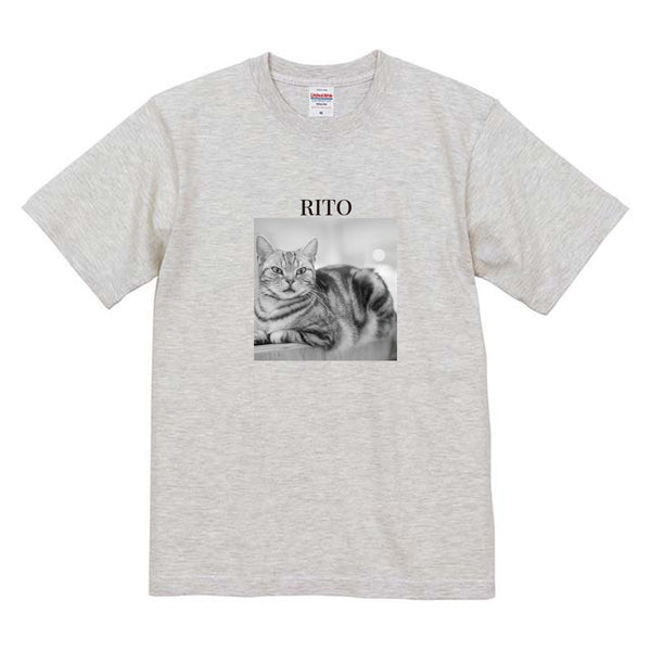 リト モノクロ写真コットンTシャツ