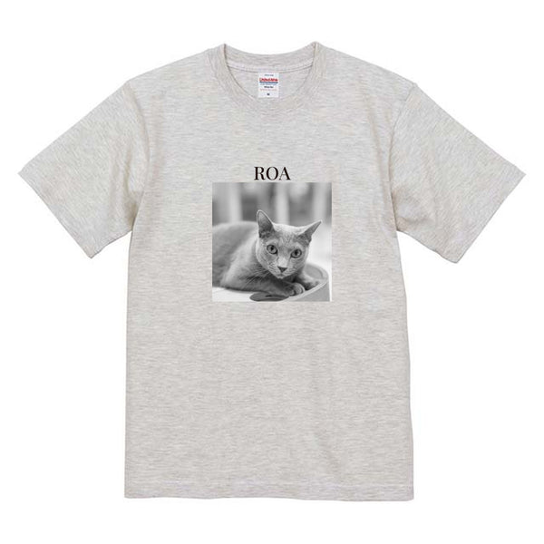 ロア モノクロ写真コットンTシャツ