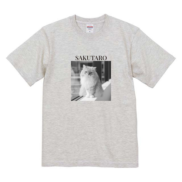 桜太郎 モノクロ写真コットンTシャツ