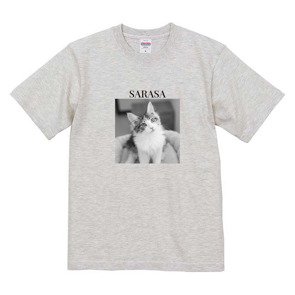 さらさ モノクロ写真コットンTシャツ