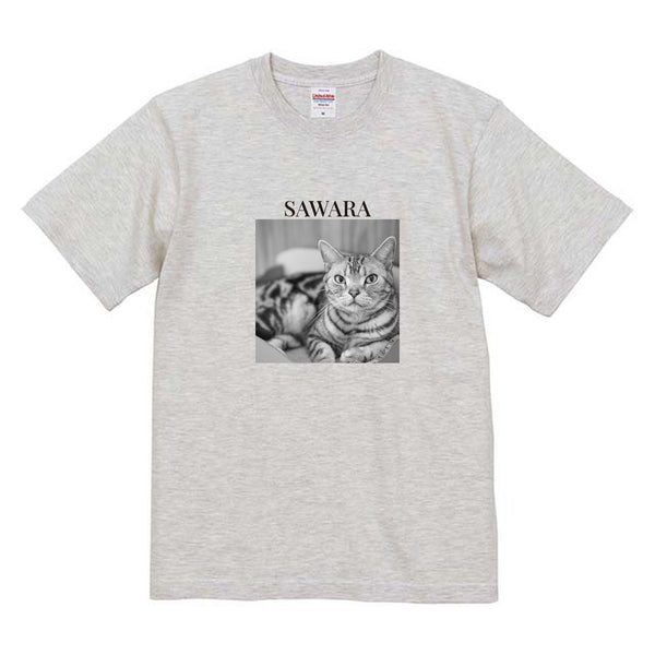 鰆 モノクロ写真コットンTシャツ