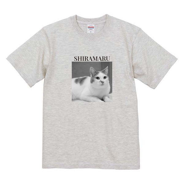 しらまる モノクロ写真コットンTシャツ