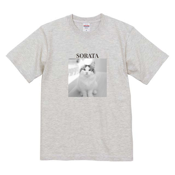 そらた モノクロ写真コットンTシャツ