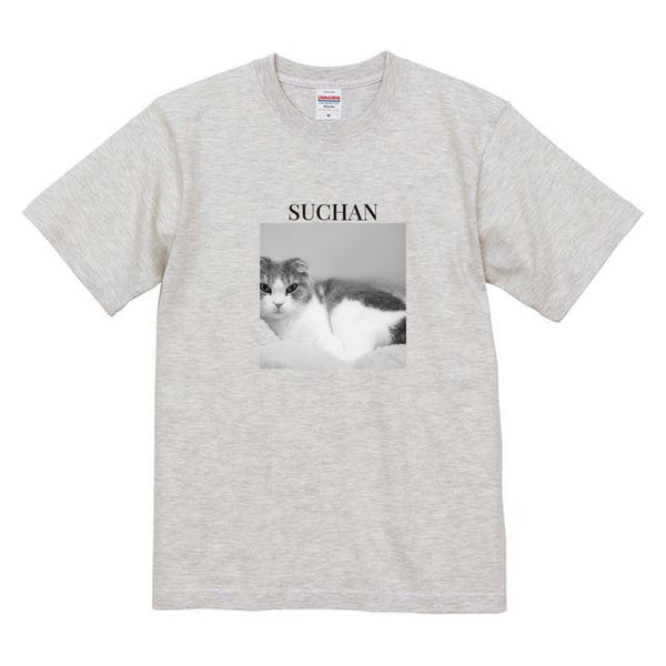 スーちゃん モノクロ写真コットンTシャツ
