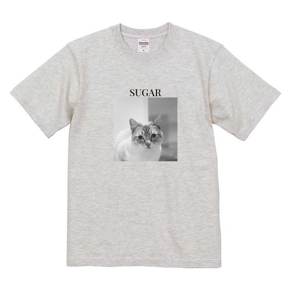 シュガー モノクロ写真コットンTシャツ