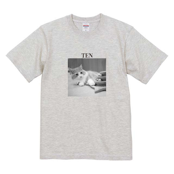 てん モノクロ写真コットンTシャツ