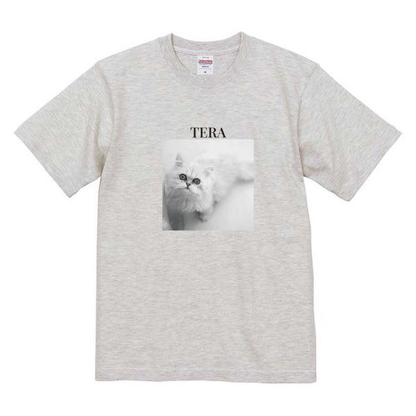 テラ モノクロ写真コットンTシャツ