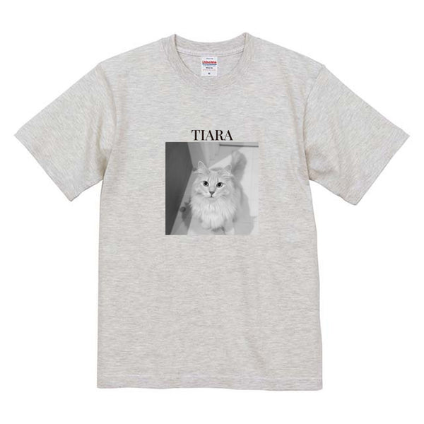 てぃあら モノクロ写真コットンTシャツ