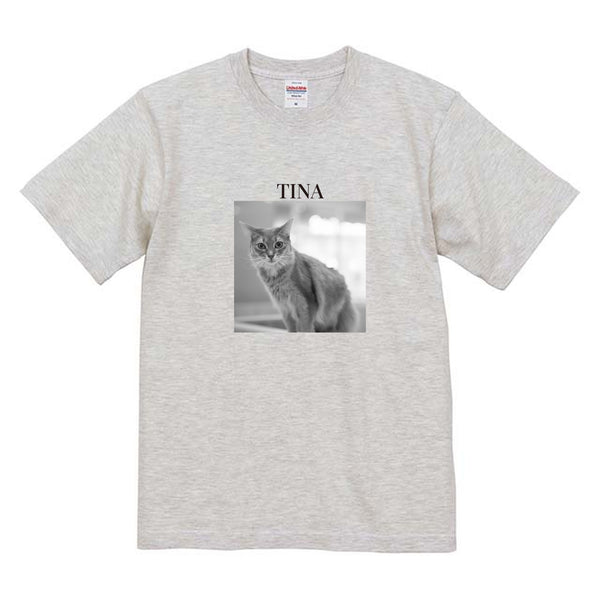 ティナ モノクロ写真コットンTシャツ