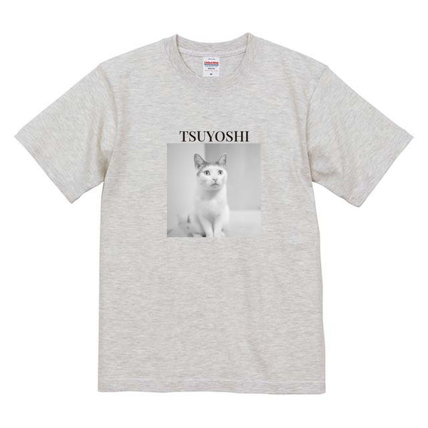 つよし モノクロ写真コットンTシャツ