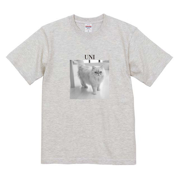 うに モノクロ写真コットンTシャツ