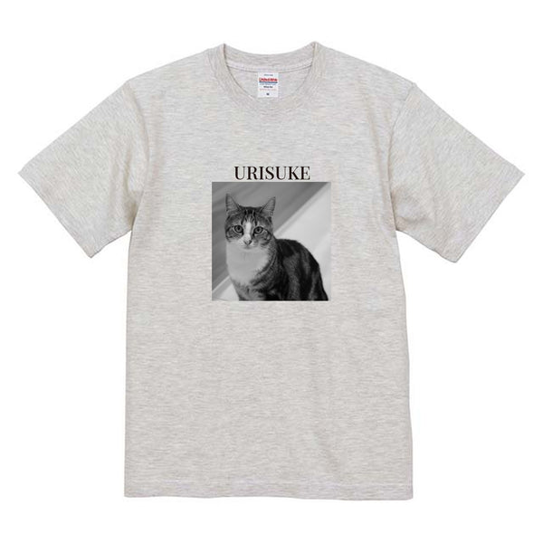 うりすけ モノクロ写真コットンTシャツ