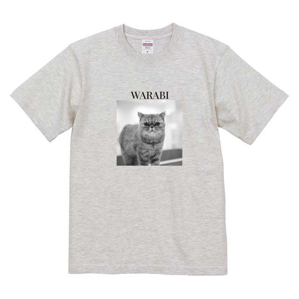 わらび モノクロ写真コットンTシャツ