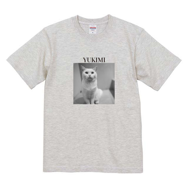 ユキミ モノクロ写真コットンTシャツ