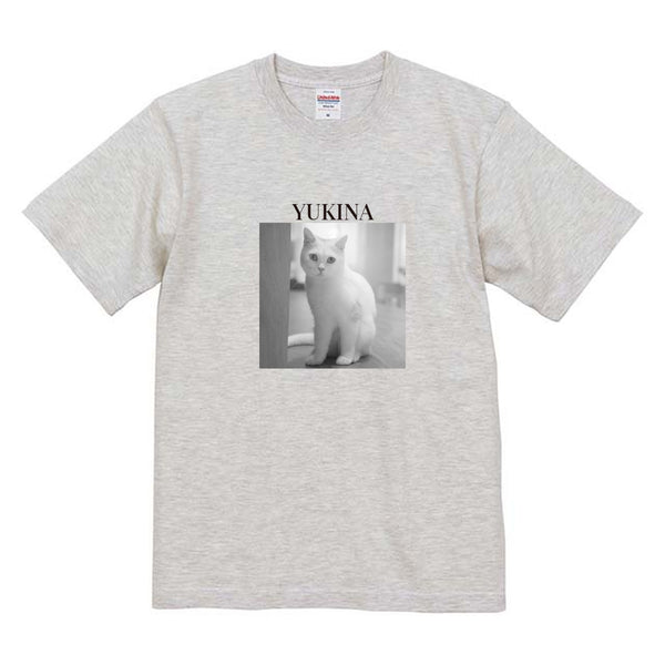 雪菜 モノクロ写真コットンTシャツ