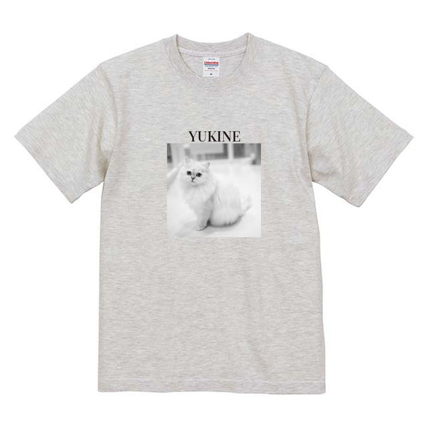 雪音 モノクロ写真コットンTシャツ