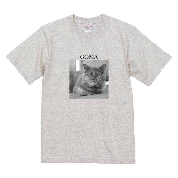 ごま モノクロ写真コットンTシャツ