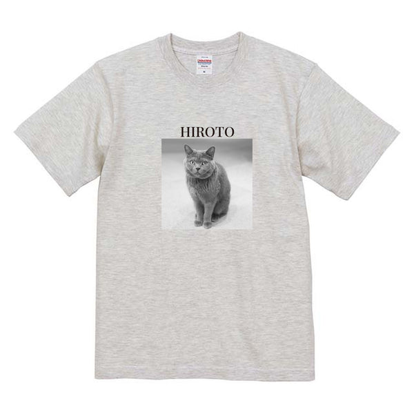 ヒロト モノクロ写真コットンTシャツ