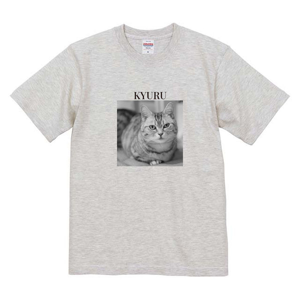 キュル モノクロ写真コットンTシャツ