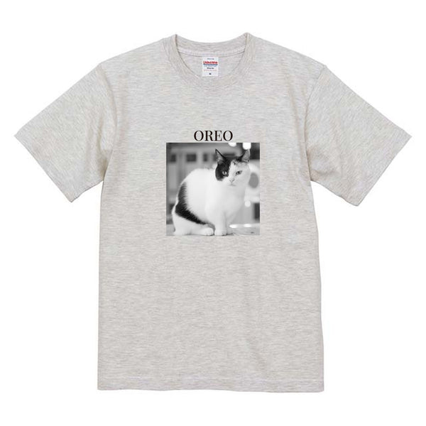 オレオ モノクロ写真コットンTシャツ