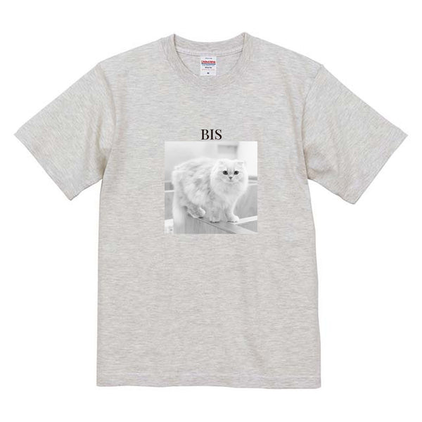 ビス モノクロ写真コットンTシャツ