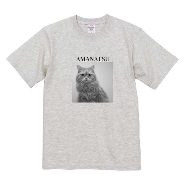 あまなつ モノクロ写真コットンTシャツ
