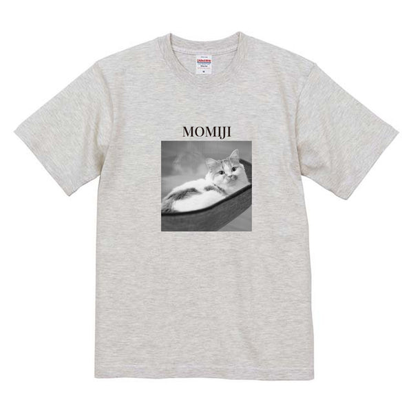 椛 モノクロ写真コットンTシャツ