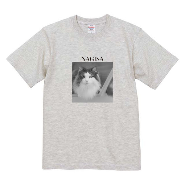 凪沙 モノクロ写真コットンTシャツ