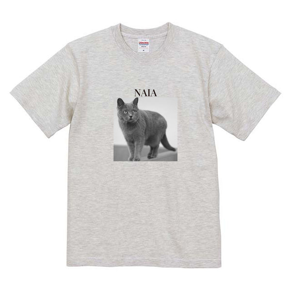 ナイア モノクロ写真コットンTシャツ