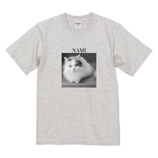 なみ モノクロ写真コットンTシャツ